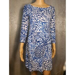 Lilly Pulitzer Sophie Dress Indigo Home Slice Blue Pineapple Print Size Small